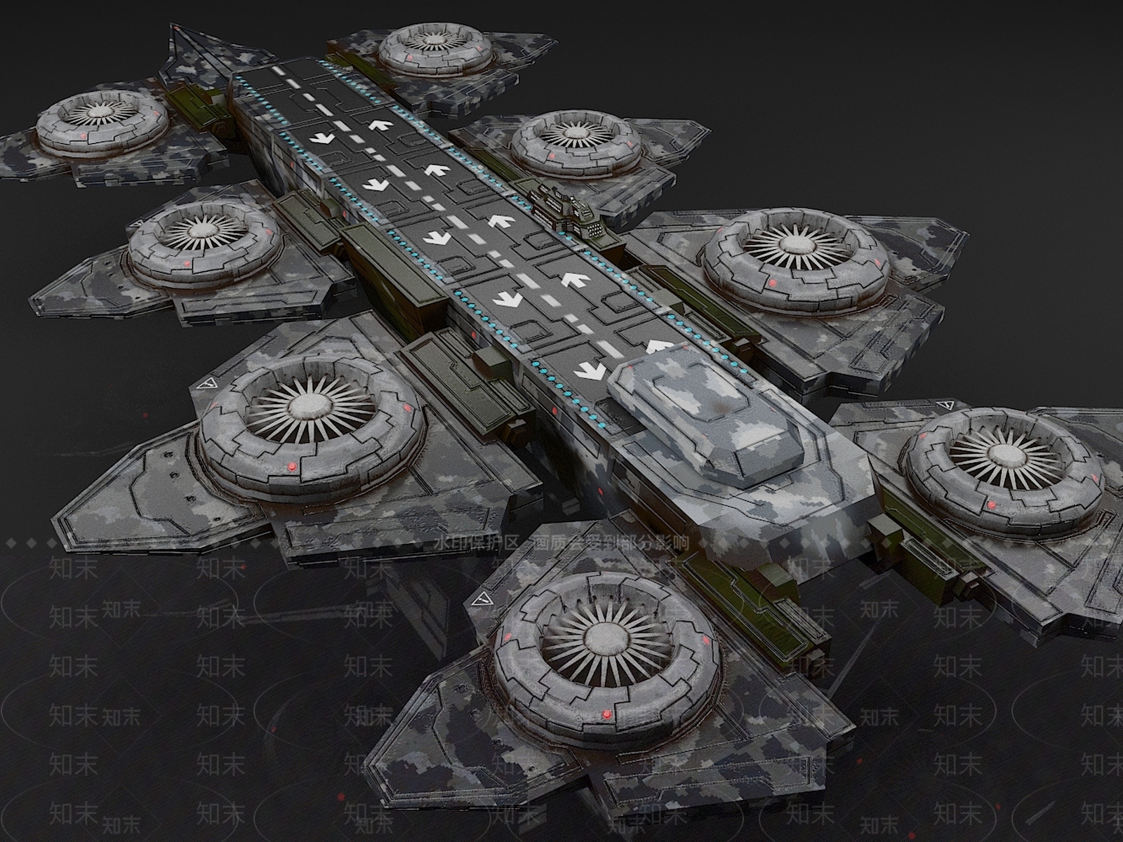 现代空中战舰3D模型下载【ID:1157392226】_知末3d模型网
