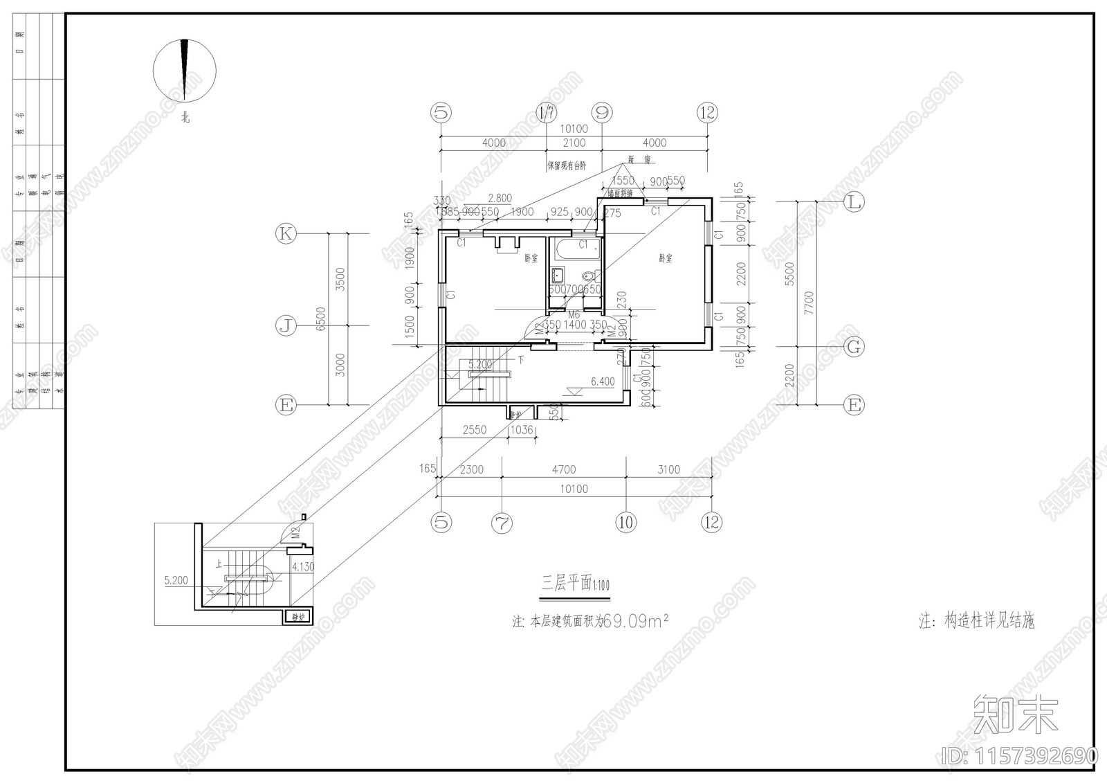 别墅建筑结构水电全套图cad施工图下载【ID:1157392690】