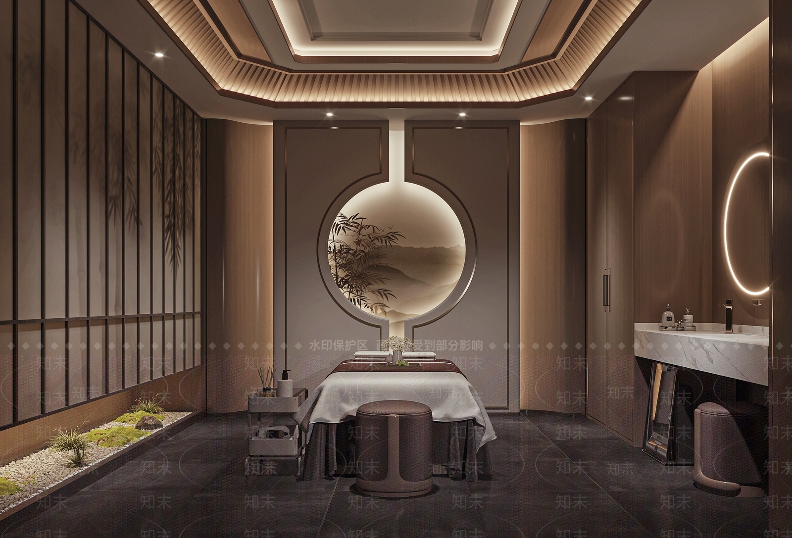 新中式美容院包房3D模型下载【ID:1157392635】