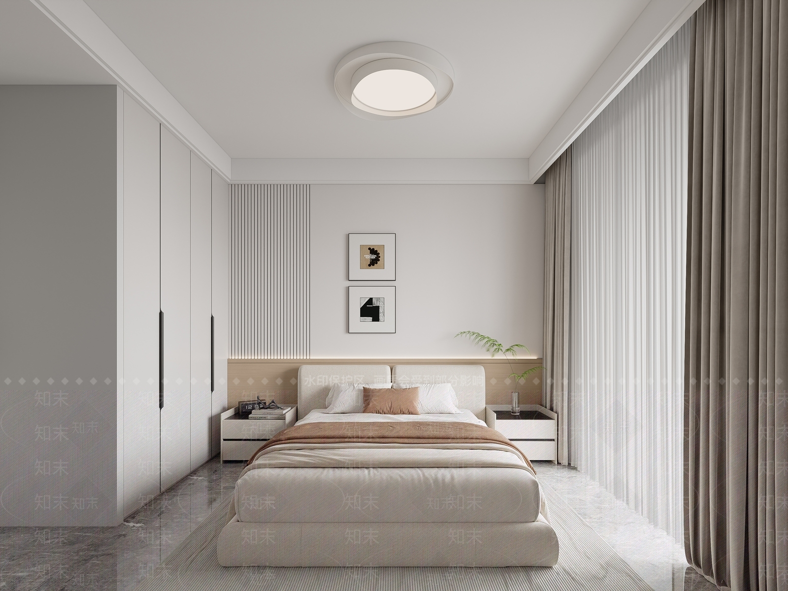 现代卧室3D模型下载【ID:1157393062】