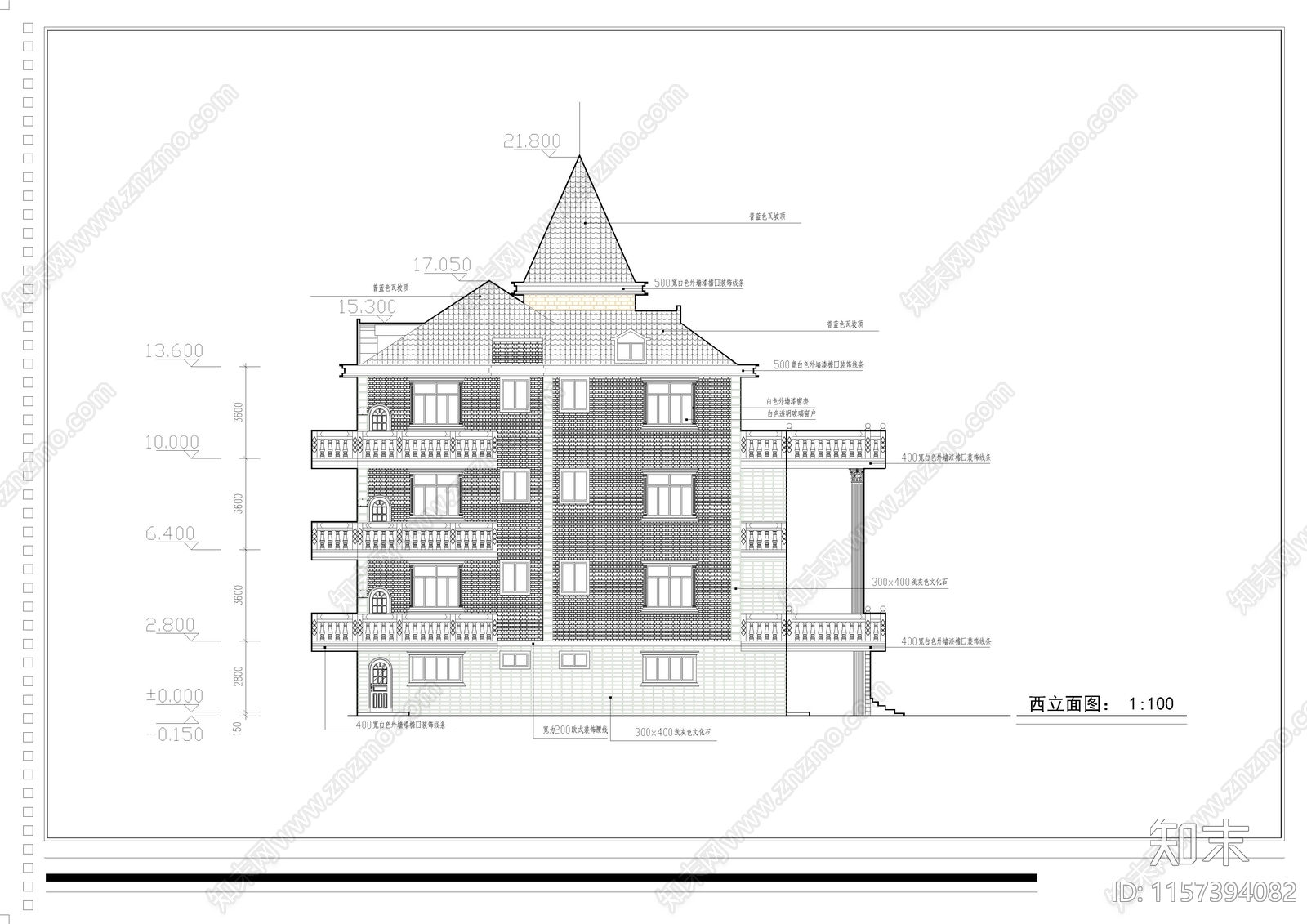 别墅建筑结构cad施工图下载【ID:1157394082】