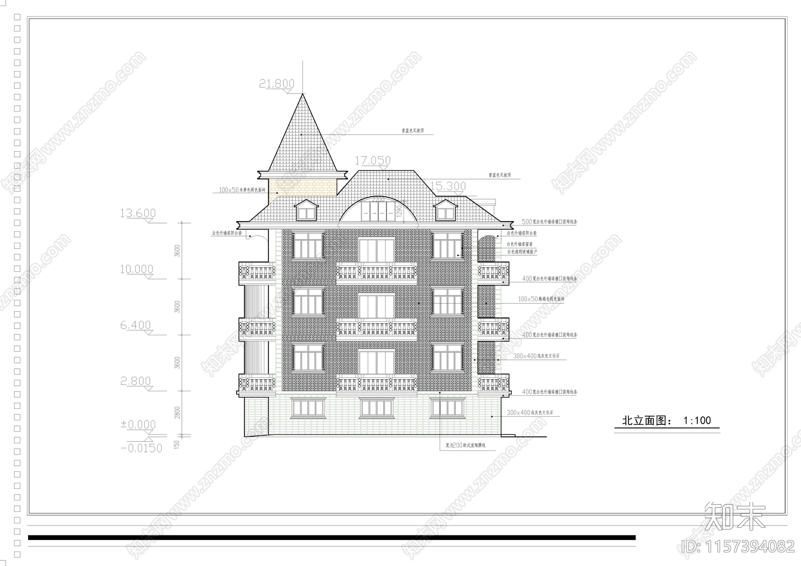 别墅建筑结构cad施工图下载【ID:1157394082】