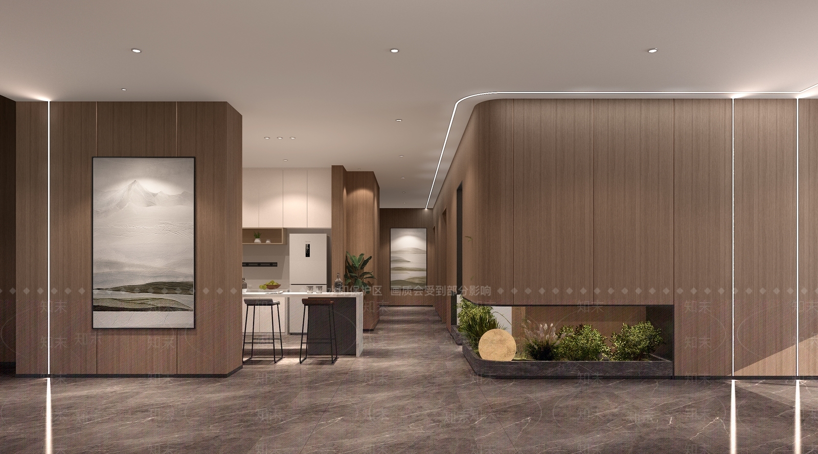 现代走廊办公区3D模型下载【ID:1157397329】