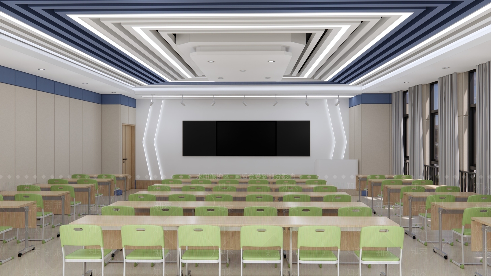 现代多媒体教室SU模型下载【ID:1157401562】