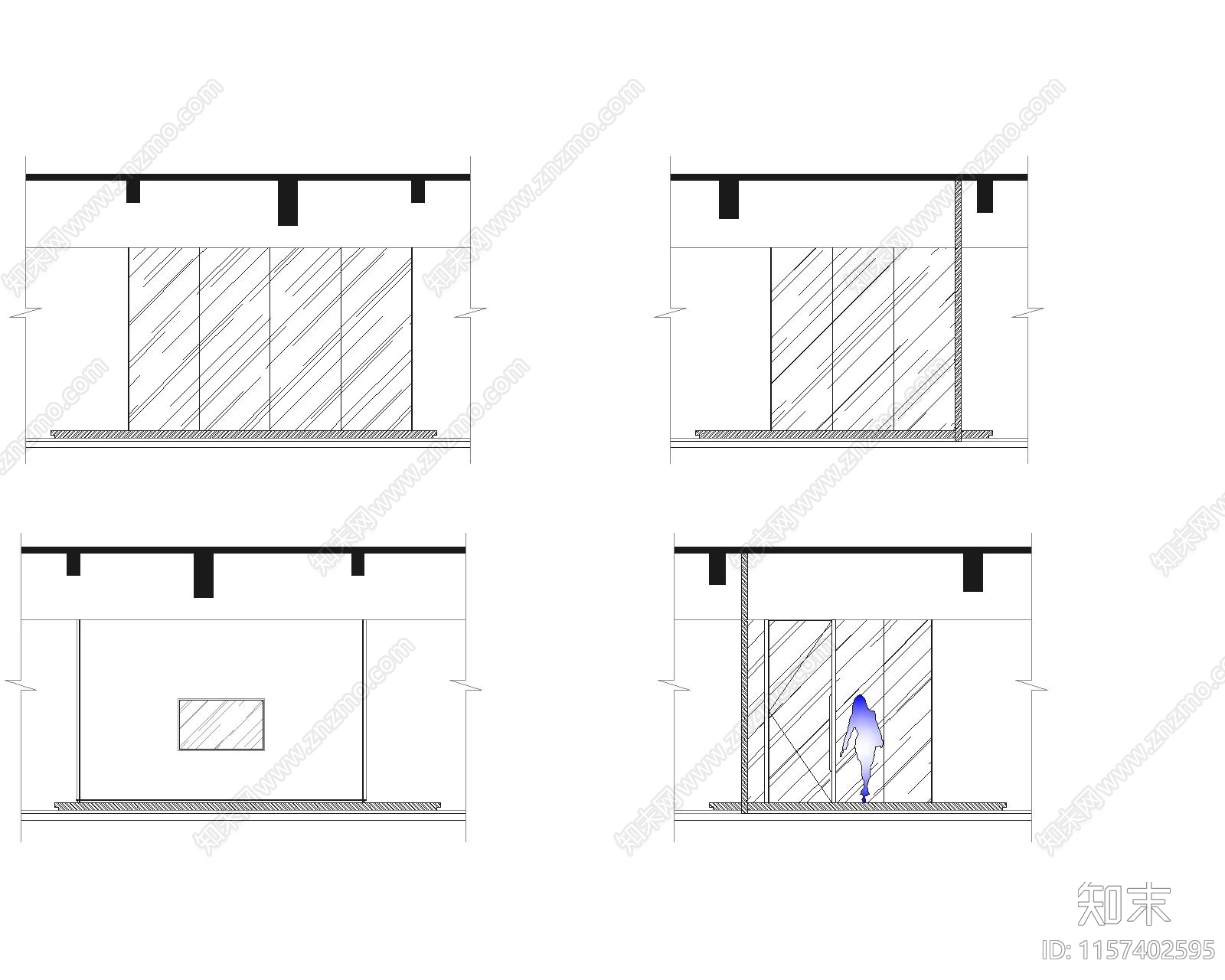 某现代轻奢销售中心平立cad施工图下载【ID:1157402595】