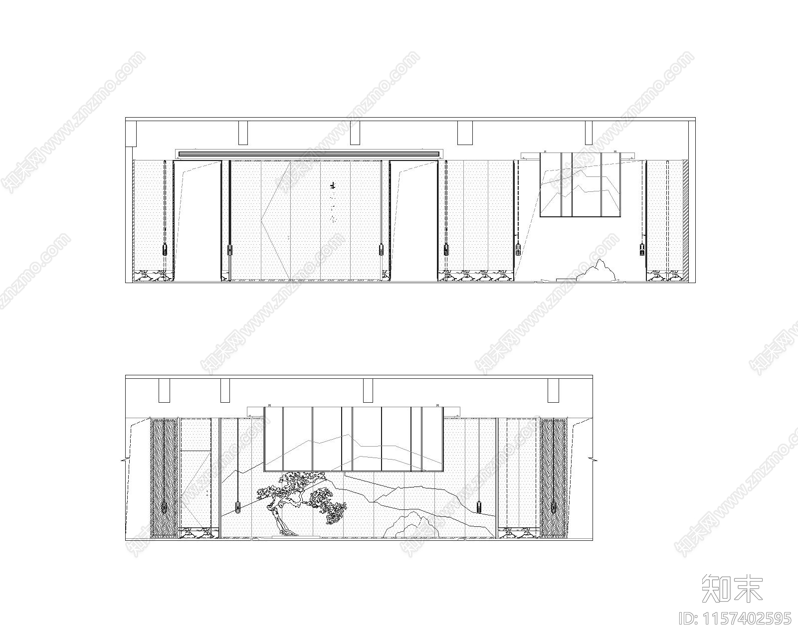 某现代轻奢销售中心平立cad施工图下载【ID:1157402595】