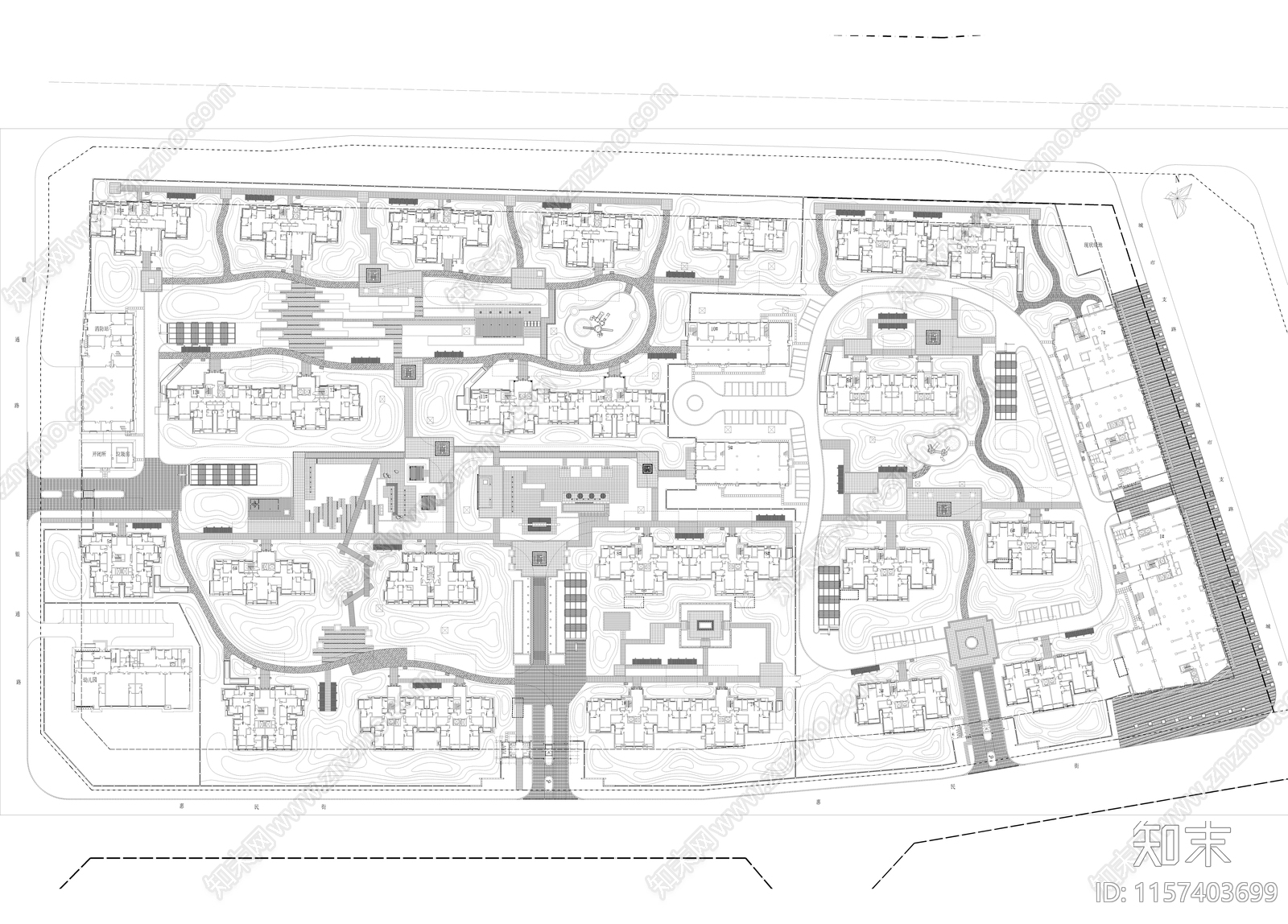 郑州市永威项目迎宾府景观植物设cad施工图下载【ID:1157403699】
