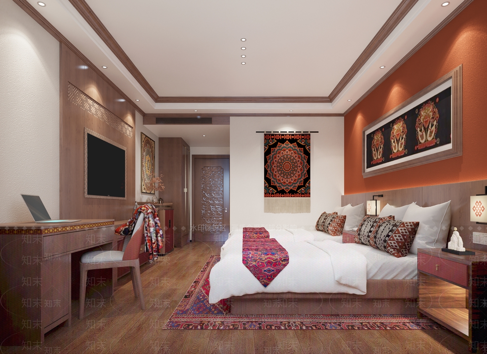 新中式民宿3D模型下载【ID:1157405543】