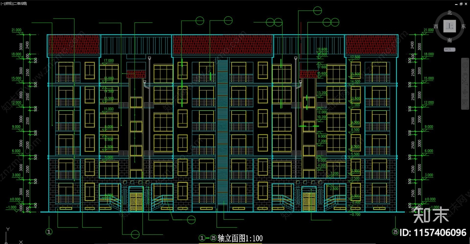 住宅区建筑cad施工图下载【ID:1157406096】