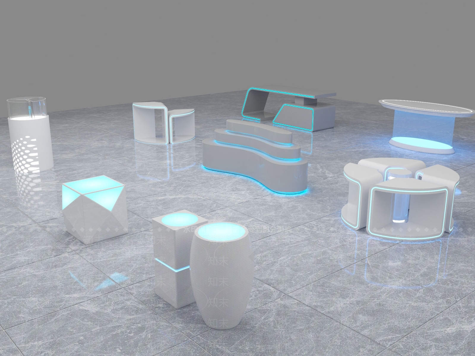 现代科技展柜3D模型下载【ID:1157406161】