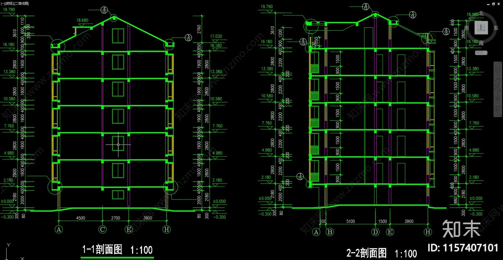 住宅区建筑cad施工图下载【ID:1157407101】