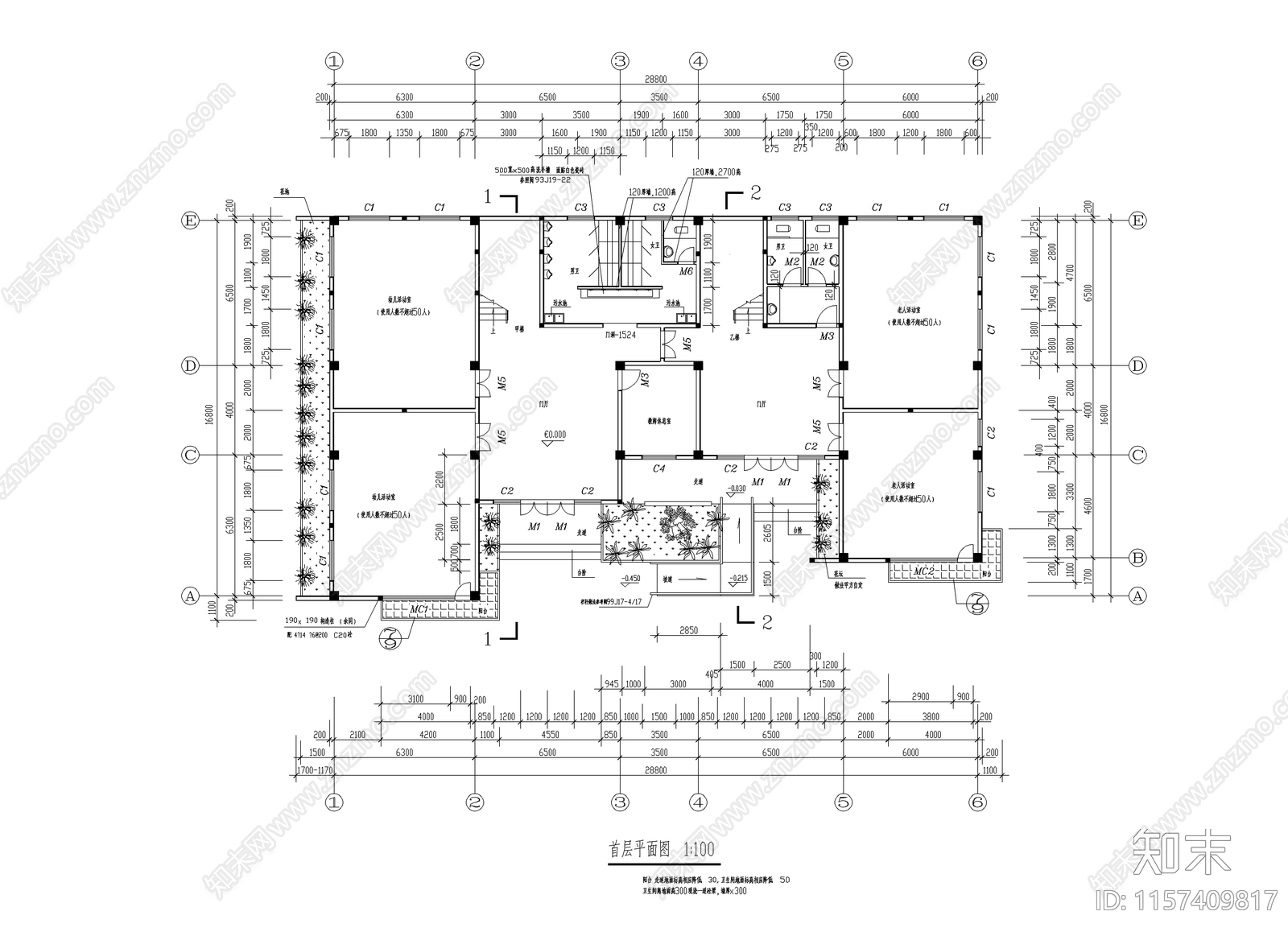 幼儿园建筑设计cad施工图下载【ID:1157409817】