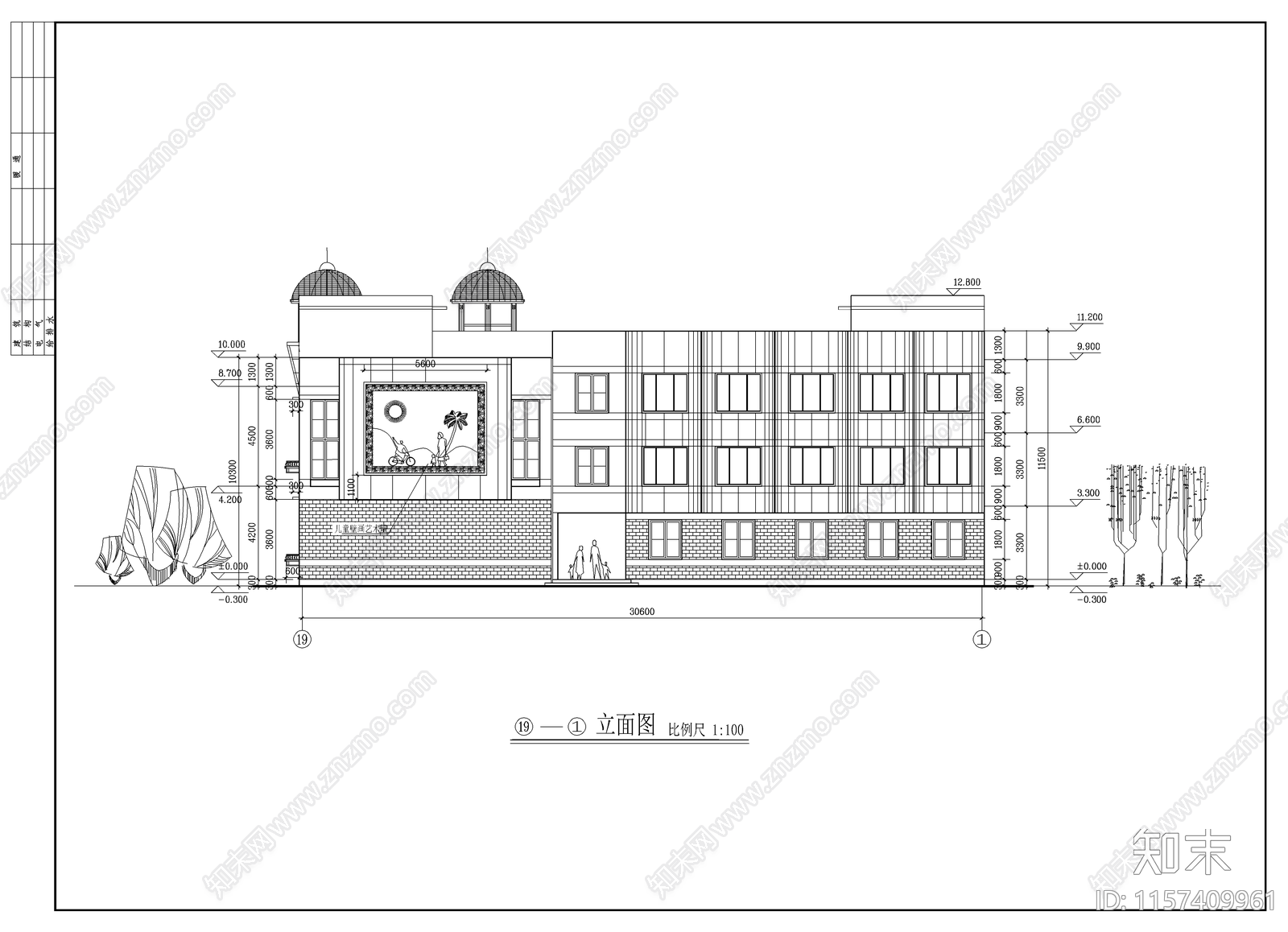 幼儿园建筑全套图cad施工图下载【ID:1157409961】