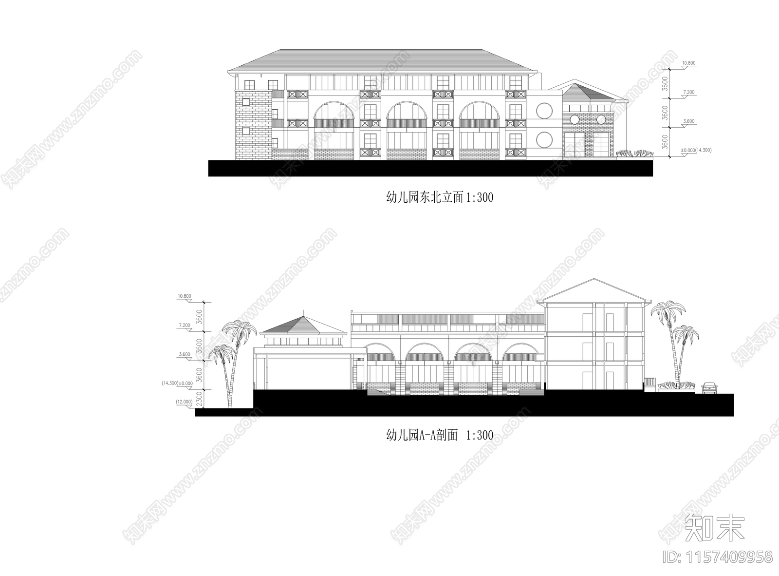 幼儿园建筑设计cad施工图下载【ID:1157409958】