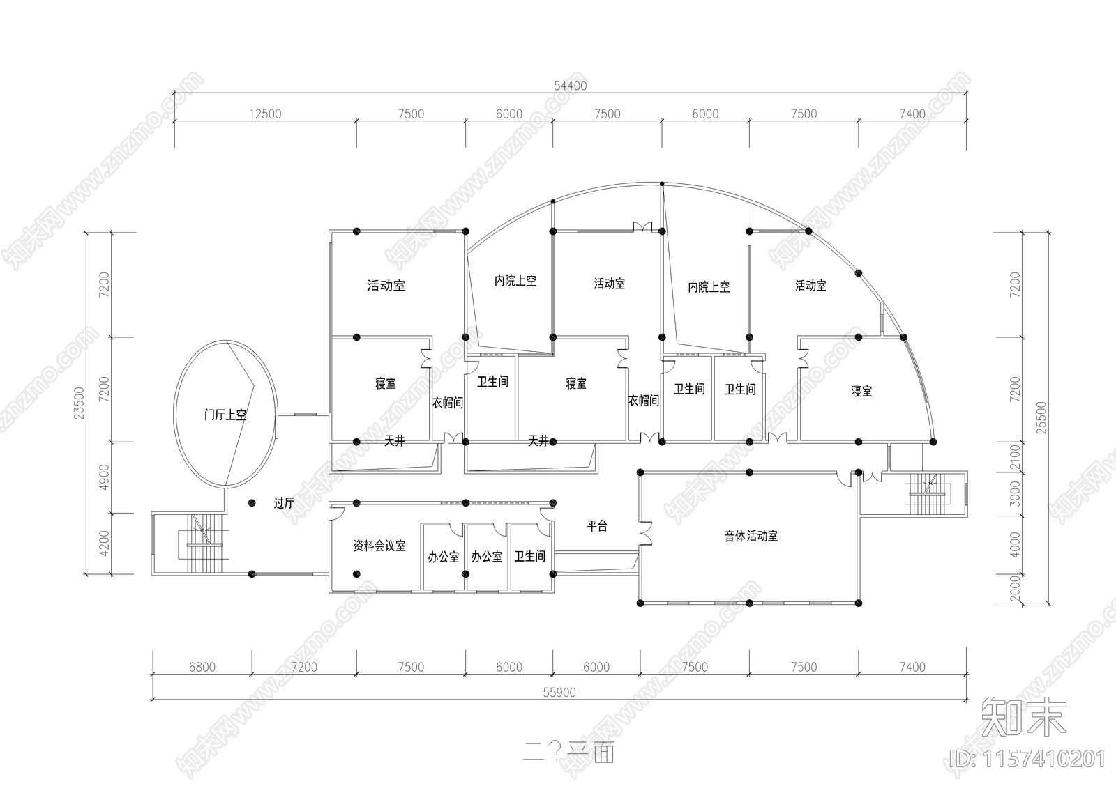 幼儿园建筑图cad施工图下载【ID:1157410201】