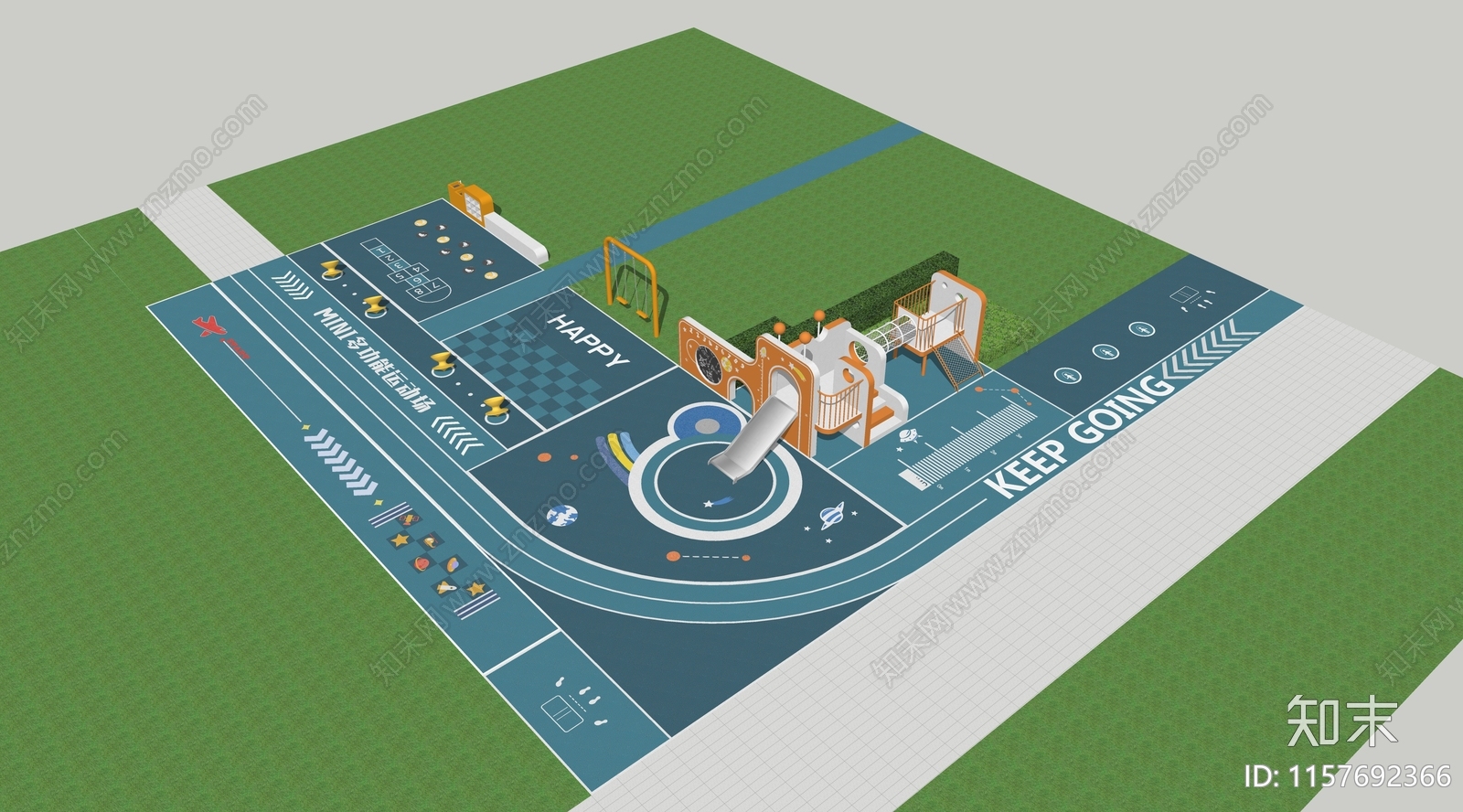 现代儿童游乐区SU模型下载【ID:1157692366】