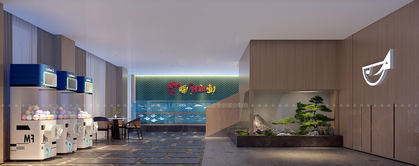 现代餐厅大厅3D模型下载【ID:1157412314】