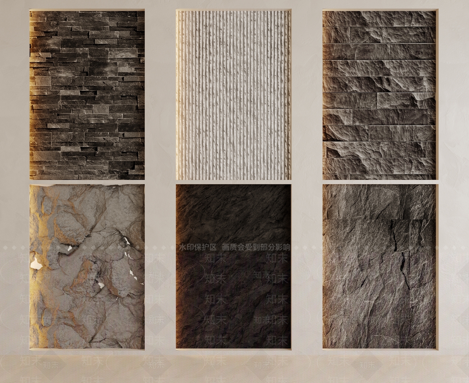 现代石材背景墙3D模型下载【ID:1157413743】