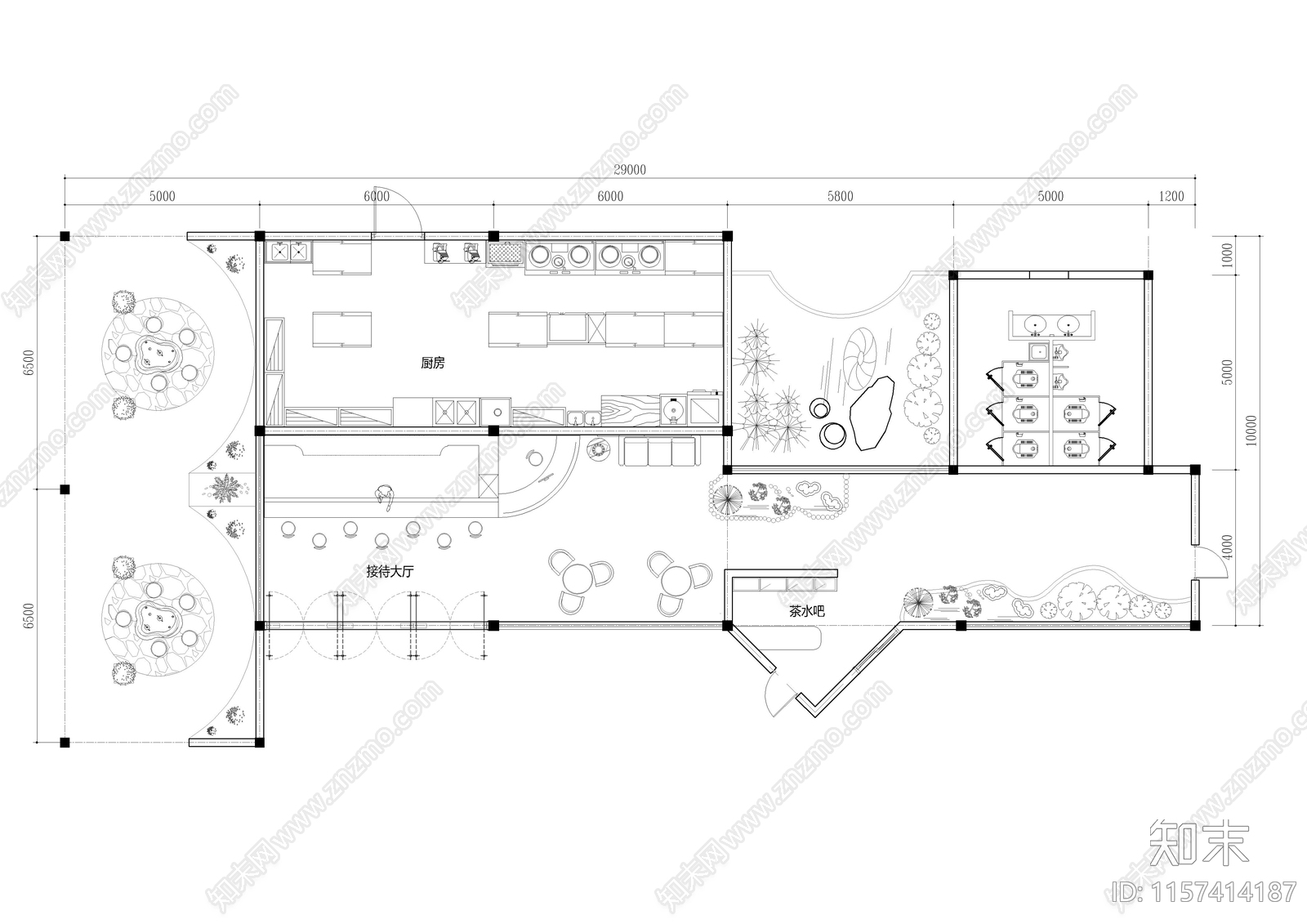 某民宿一层平面方案施工图下载【ID:1157414187】