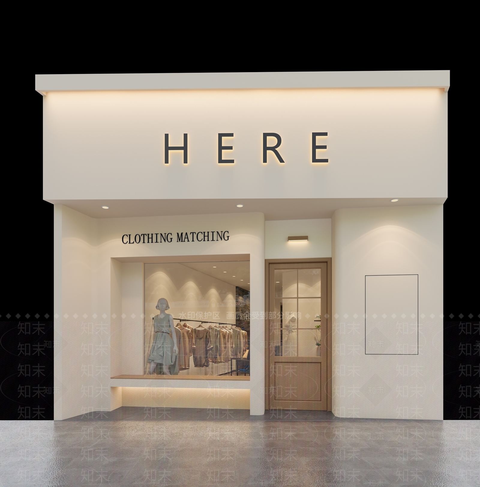 现代奶油风服装店3D模型下载【ID:1157415745】_知末3d模型网