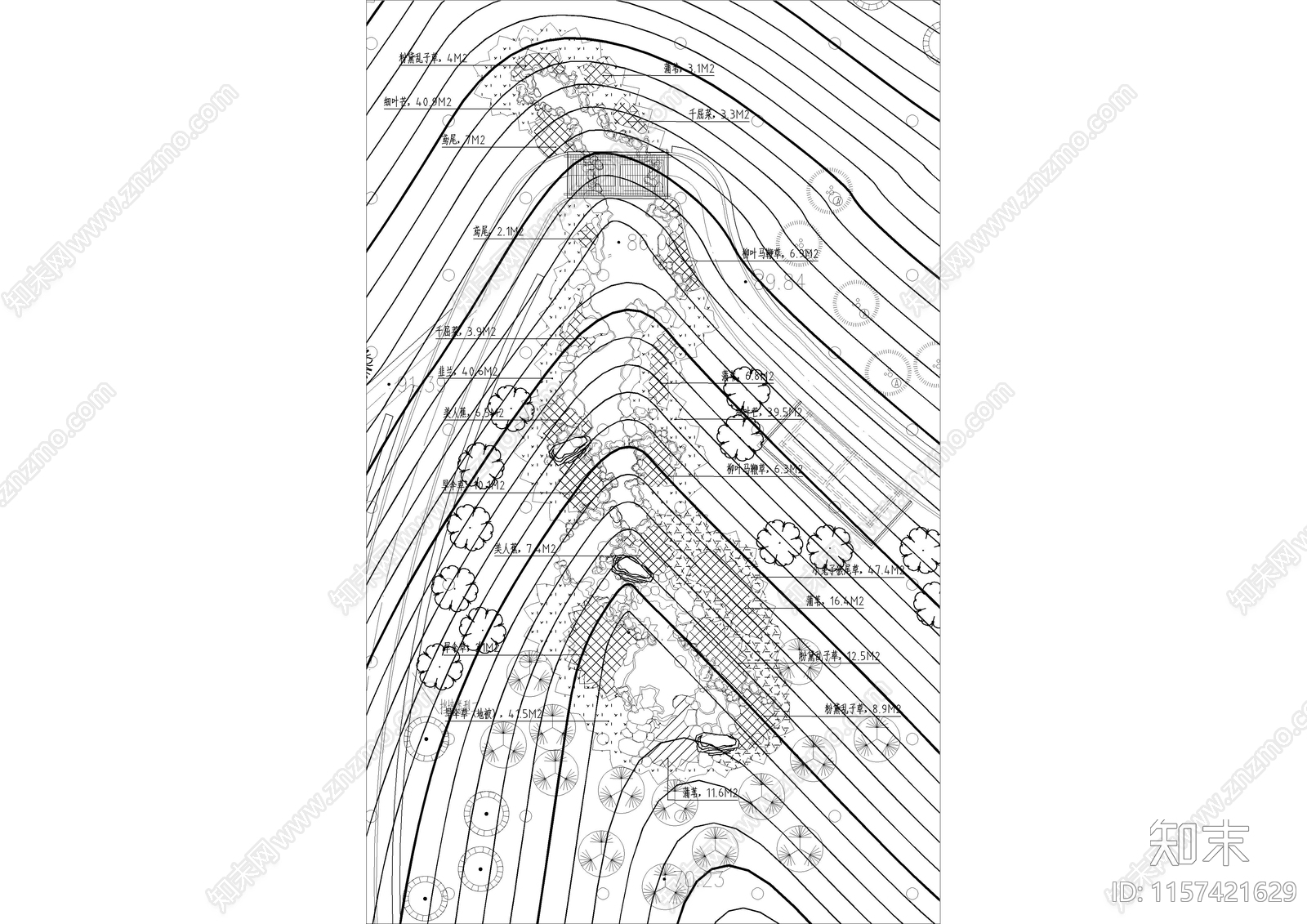 城镇绿化升级改造景cad施工图下载【ID:1157421629】