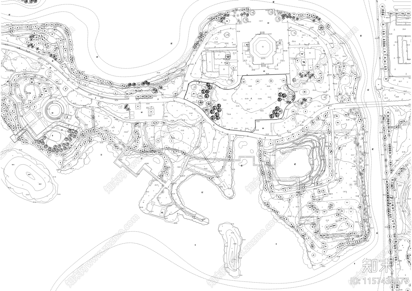 著名湿地公园景观提升工cad施工图下载【ID:1157430677】