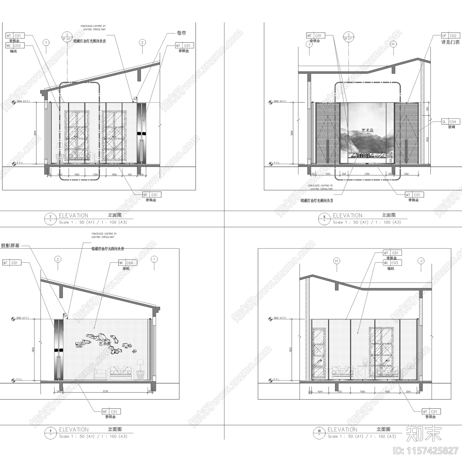 现代上海宝山罗店新镇居住区会所室内工装cad施工图下载【ID:1157425827】