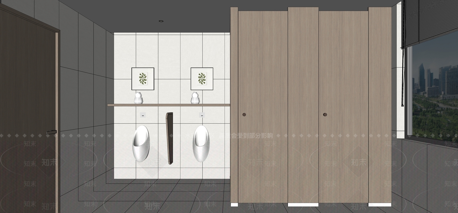 现代公共卫生间SU模型下载【ID:1157427382】
