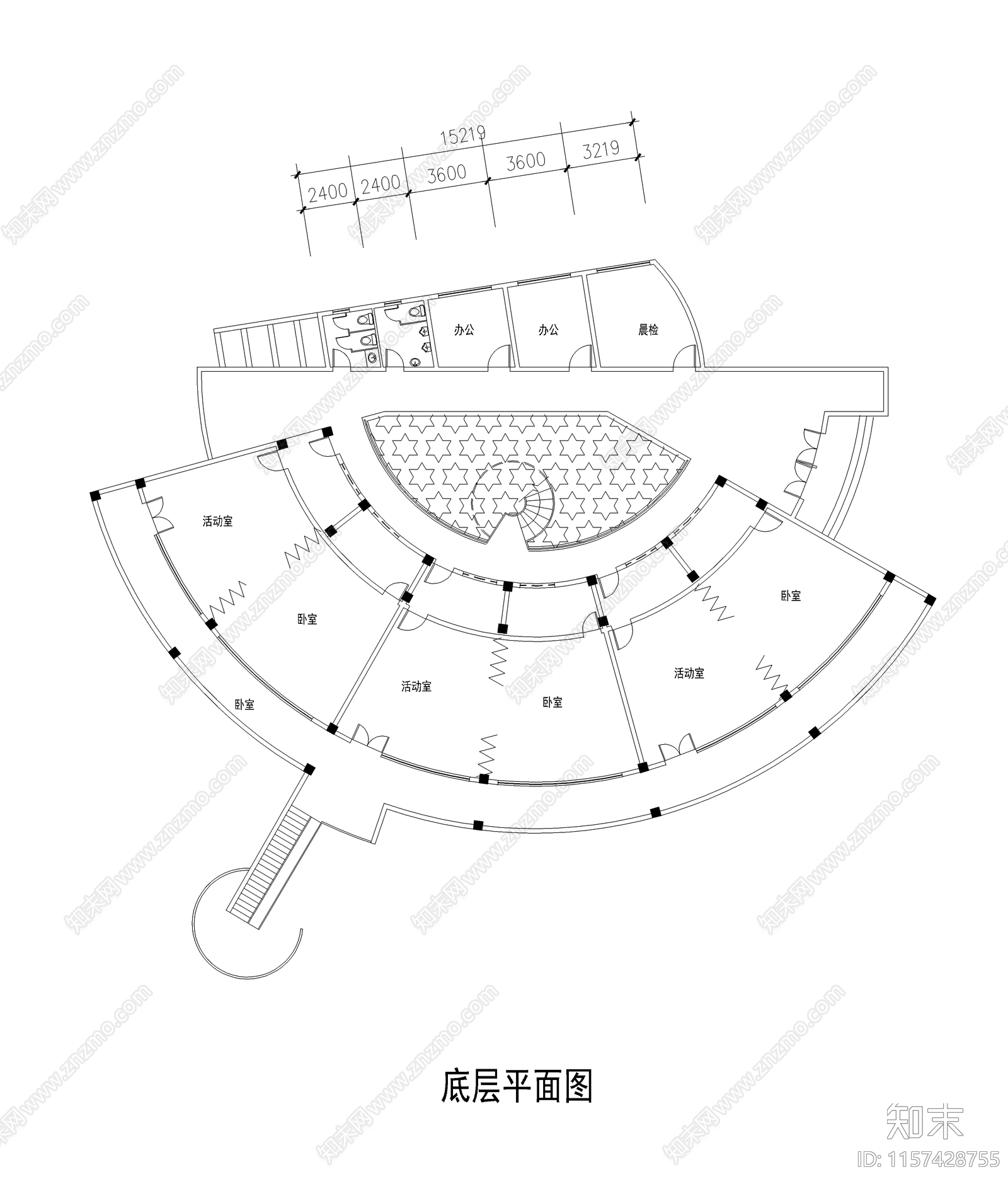 幼儿园平立剖面图cad施工图下载【ID:1157428755】