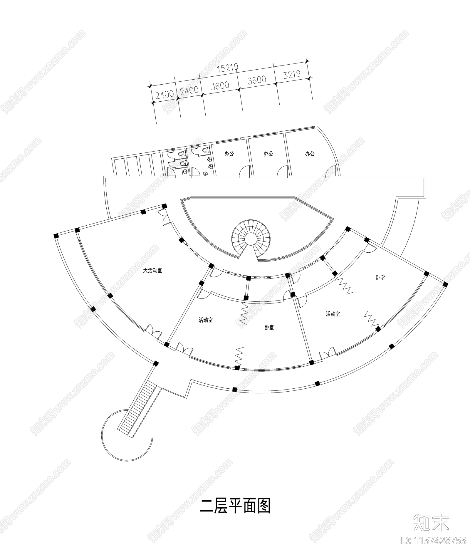 幼儿园平立剖面图cad施工图下载【ID:1157428755】