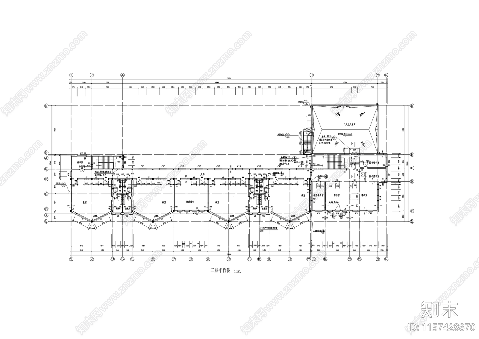 幼儿园建筑设计cad施工图下载【ID:1157428870】