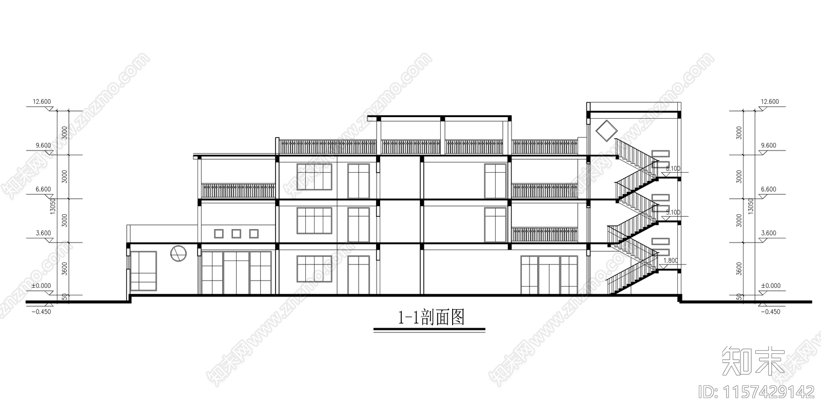 幼儿园建筑设计图cad施工图下载【ID:1157429142】