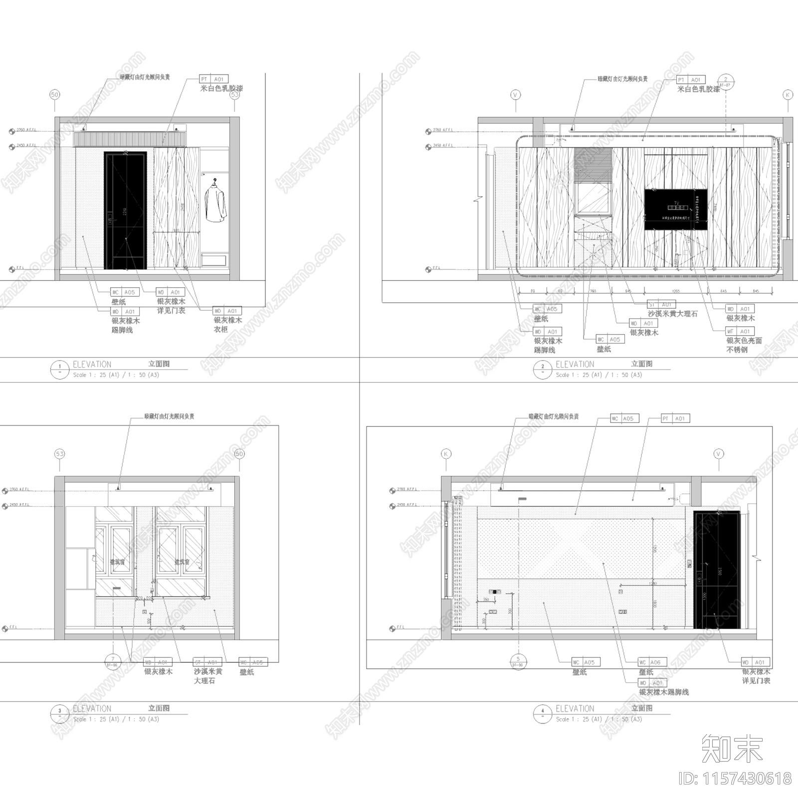 简欧现代上海永耀宝山复式样板房室内家装cad施工图下载【ID:1157430618】