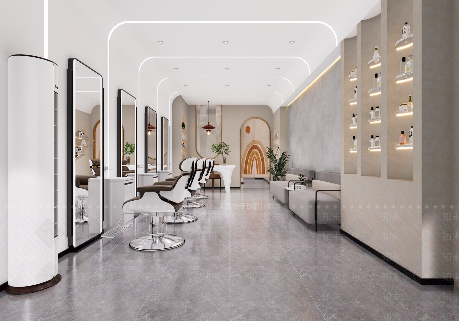 现代美发店3D模型下载【ID:1214387077】