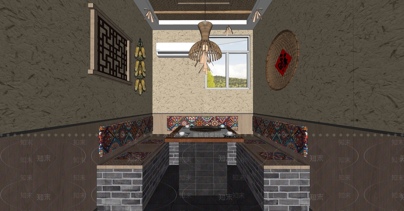 现代铁锅炖包间SU模型下载【ID:1157431818】