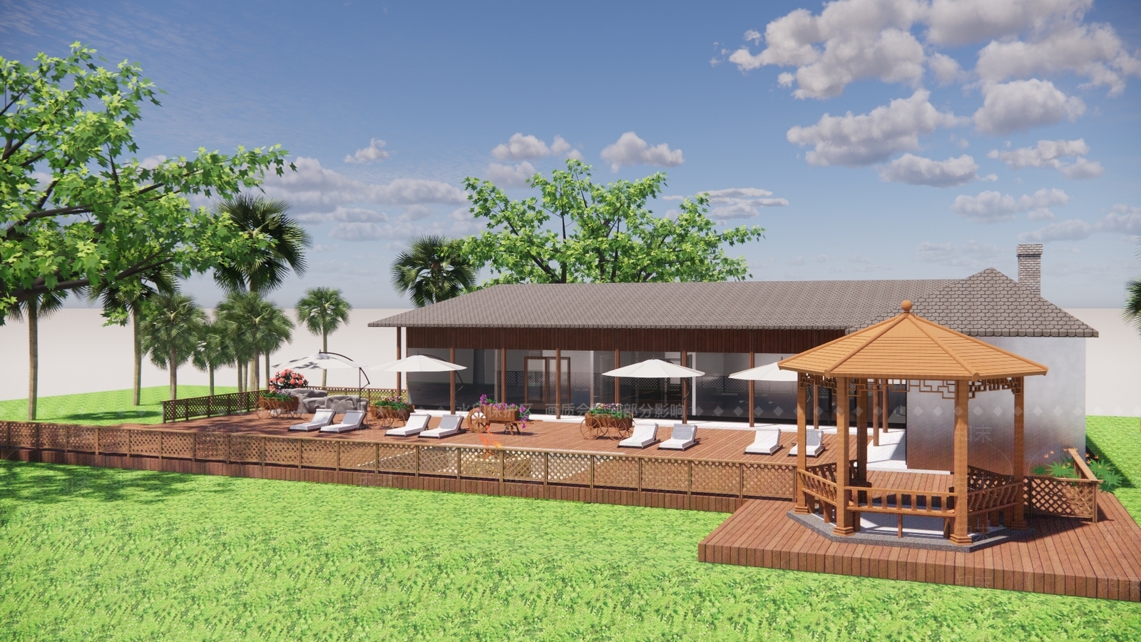 新中式农村休闲别墅SU模型下载【ID:1157821308】