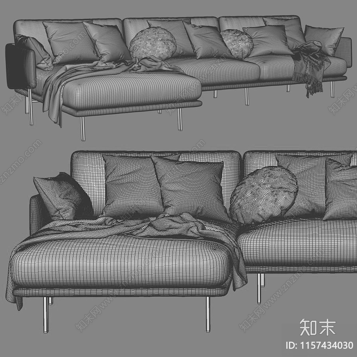 现代双人沙发3D模型下载【ID:1157434030】