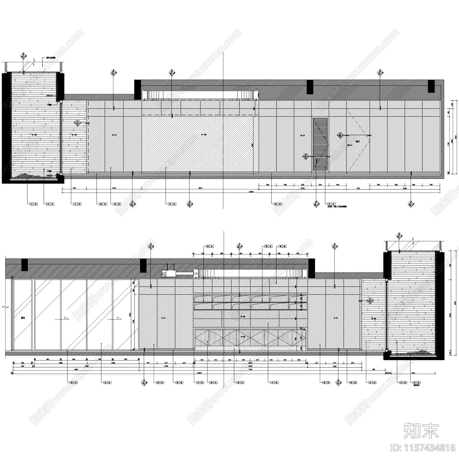 新中式简约上海中信泰富青浦朱家角二层别墅室内家装cad施工图下载【ID:1157434816】