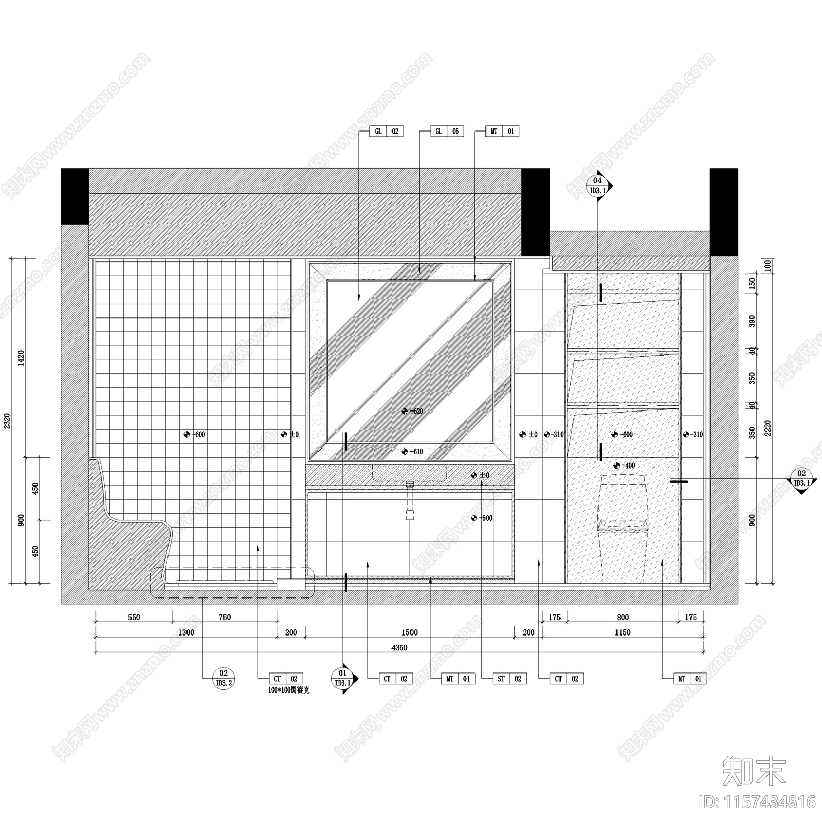 新中式简约上海中信泰富青浦朱家角二层别墅室内家装cad施工图下载【ID:1157434816】