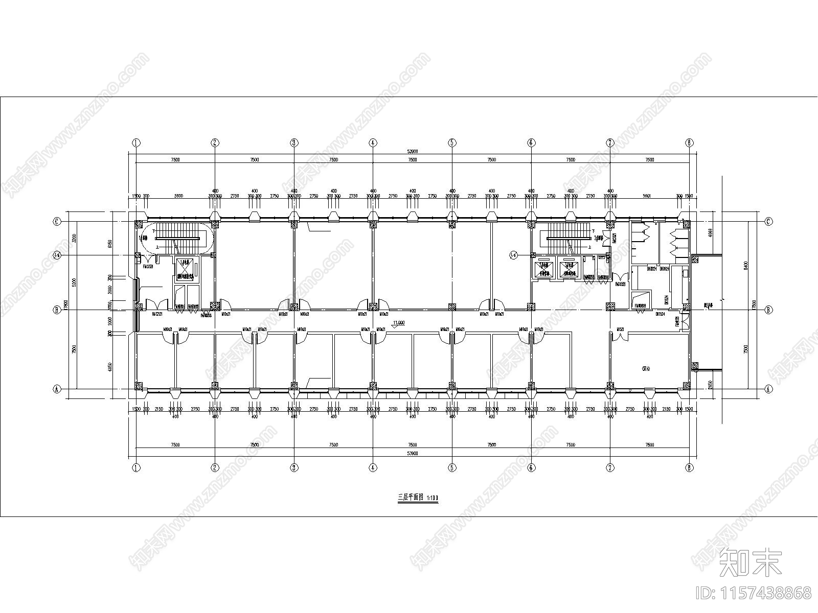 精细整套办公cad施工图下载【ID:1157438868】