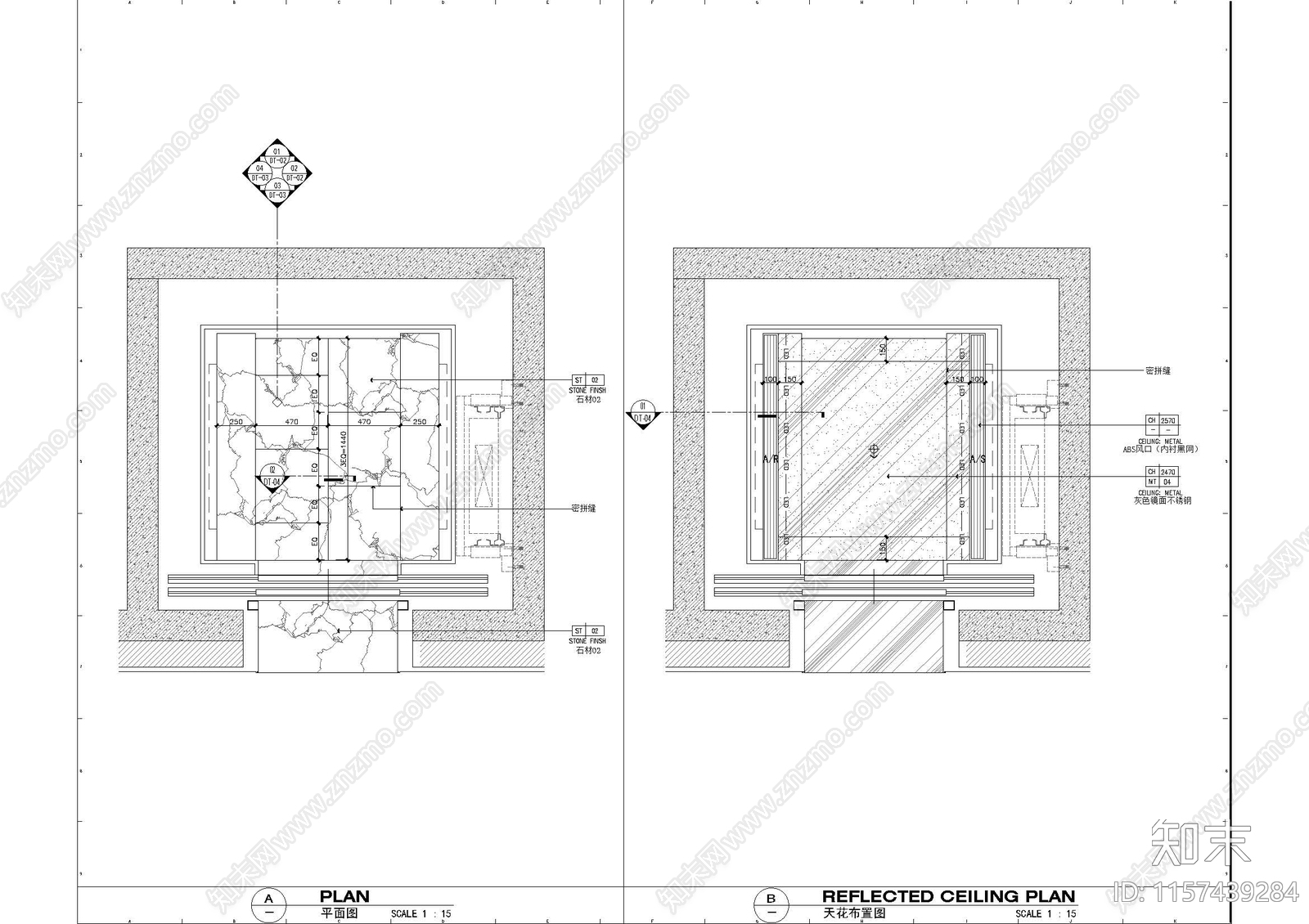 现代电梯轿厢cad施工图下载【ID:1157439284】