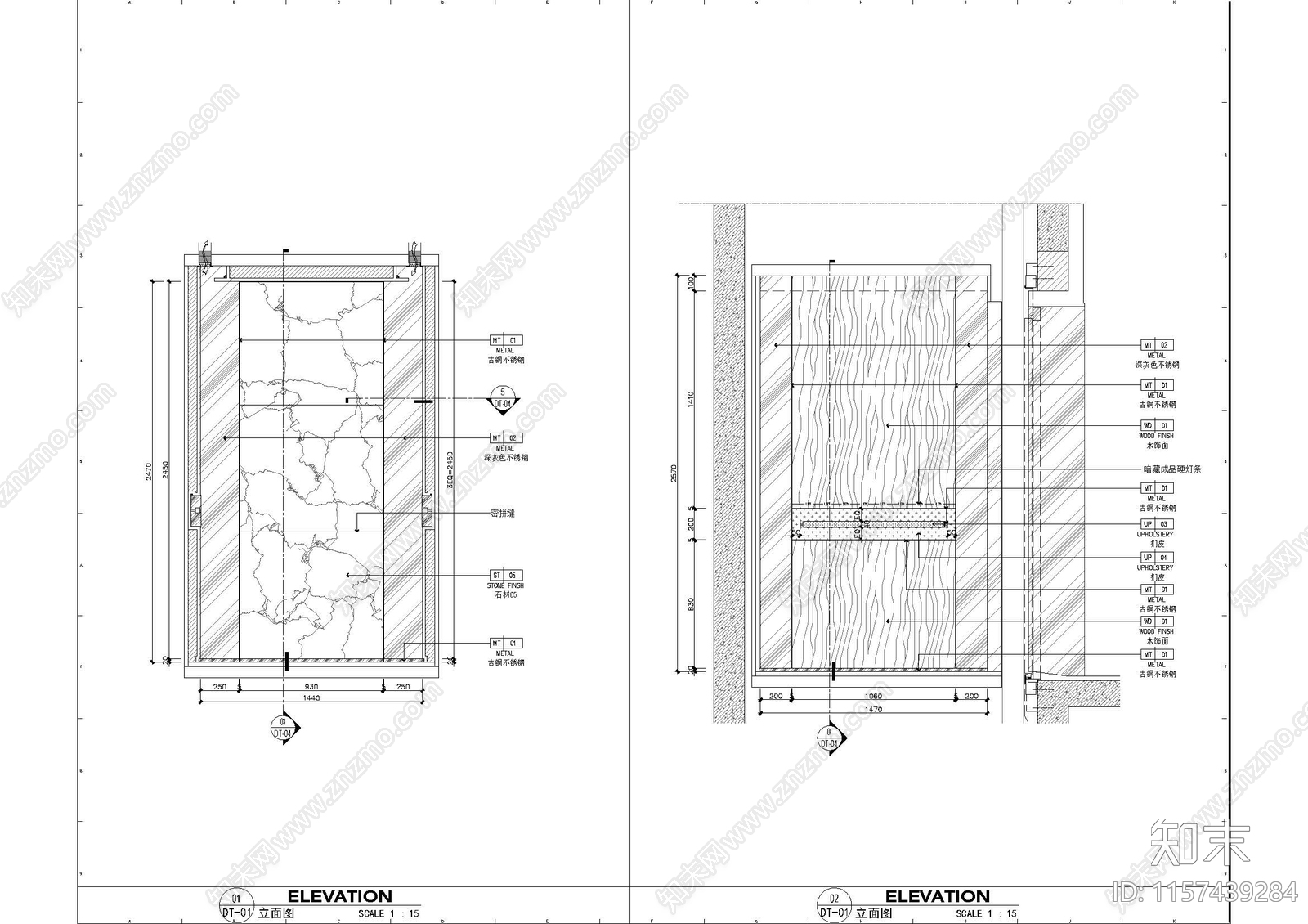 现代电梯轿厢cad施工图下载【ID:1157439284】