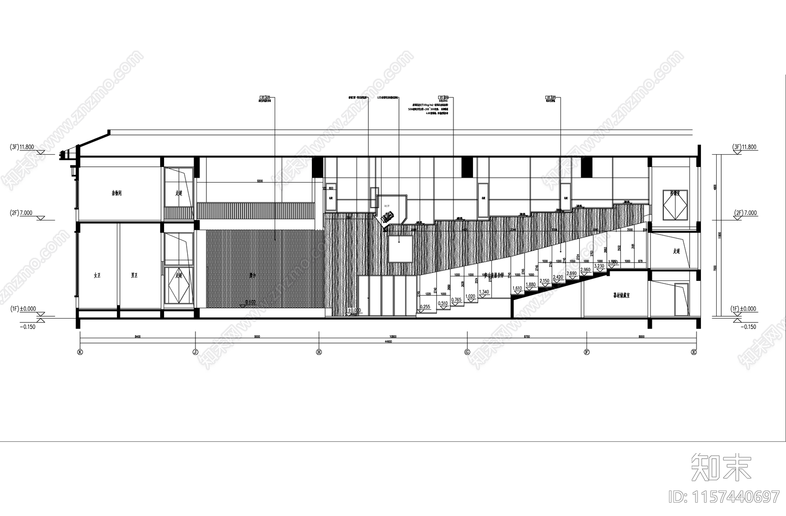 南曽技工学校室内及地库标线设计cad施工图下载【ID:1157440697】