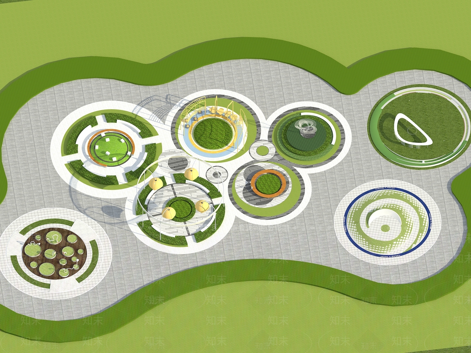 现代公园3D模型下载【ID:1157442233】