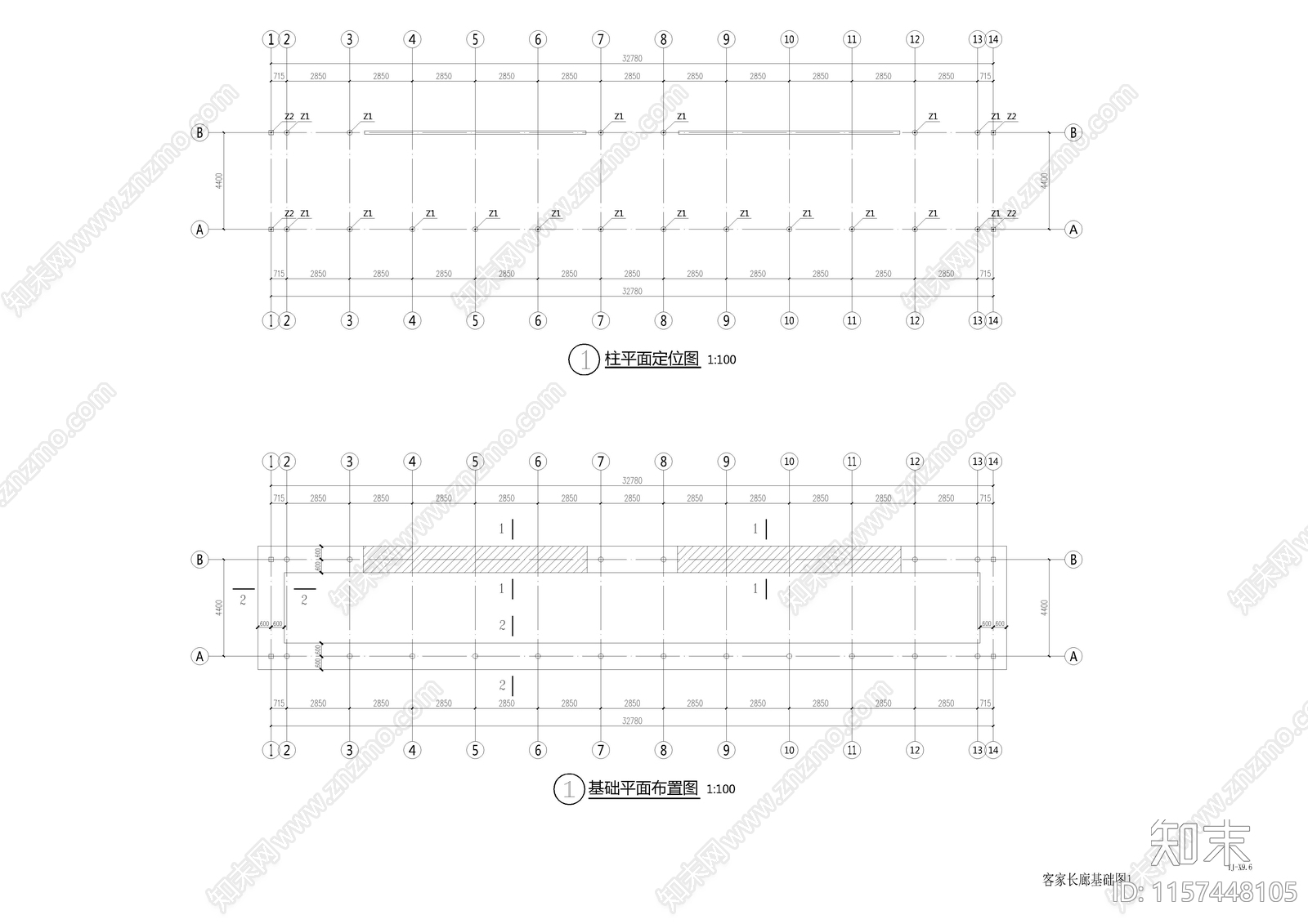 客家长廊详图施工图下载【ID:1157448105】