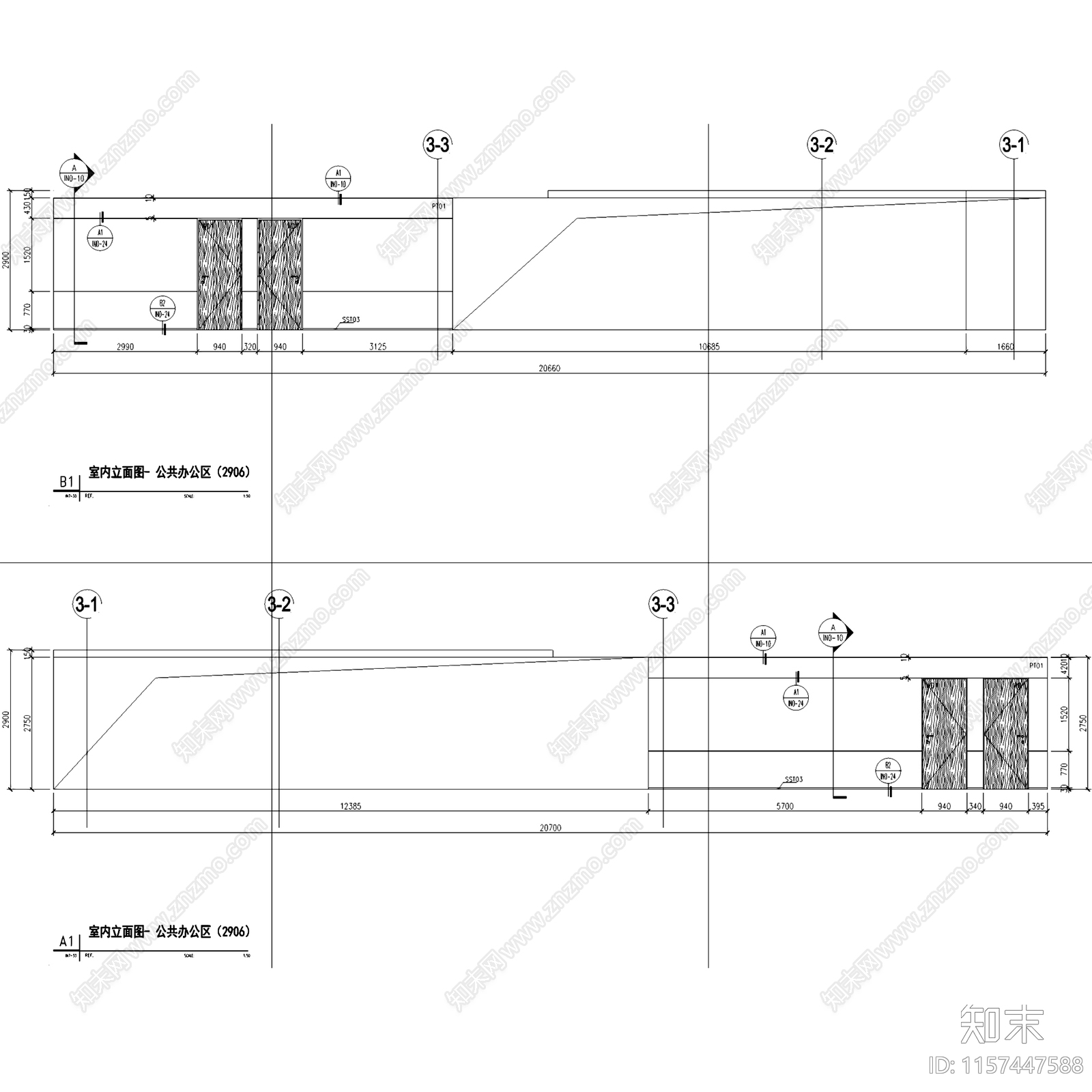 现代简约合肥置地广场C座29层样板房办公室室内工装cad施工图下载【ID:1157447588】