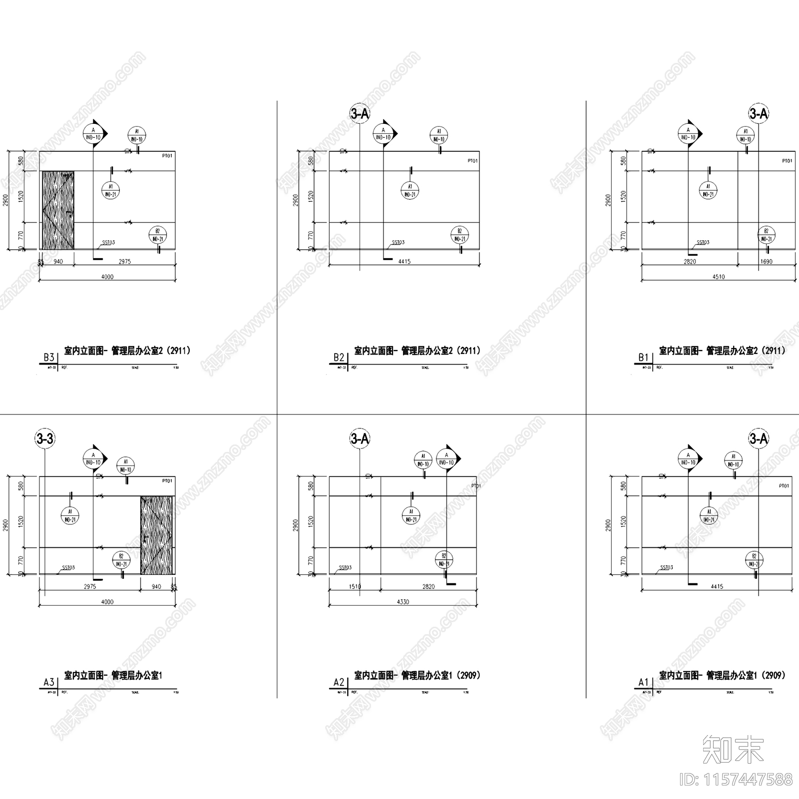 现代简约合肥置地广场C座29层样板房办公室室内工装cad施工图下载【ID:1157447588】