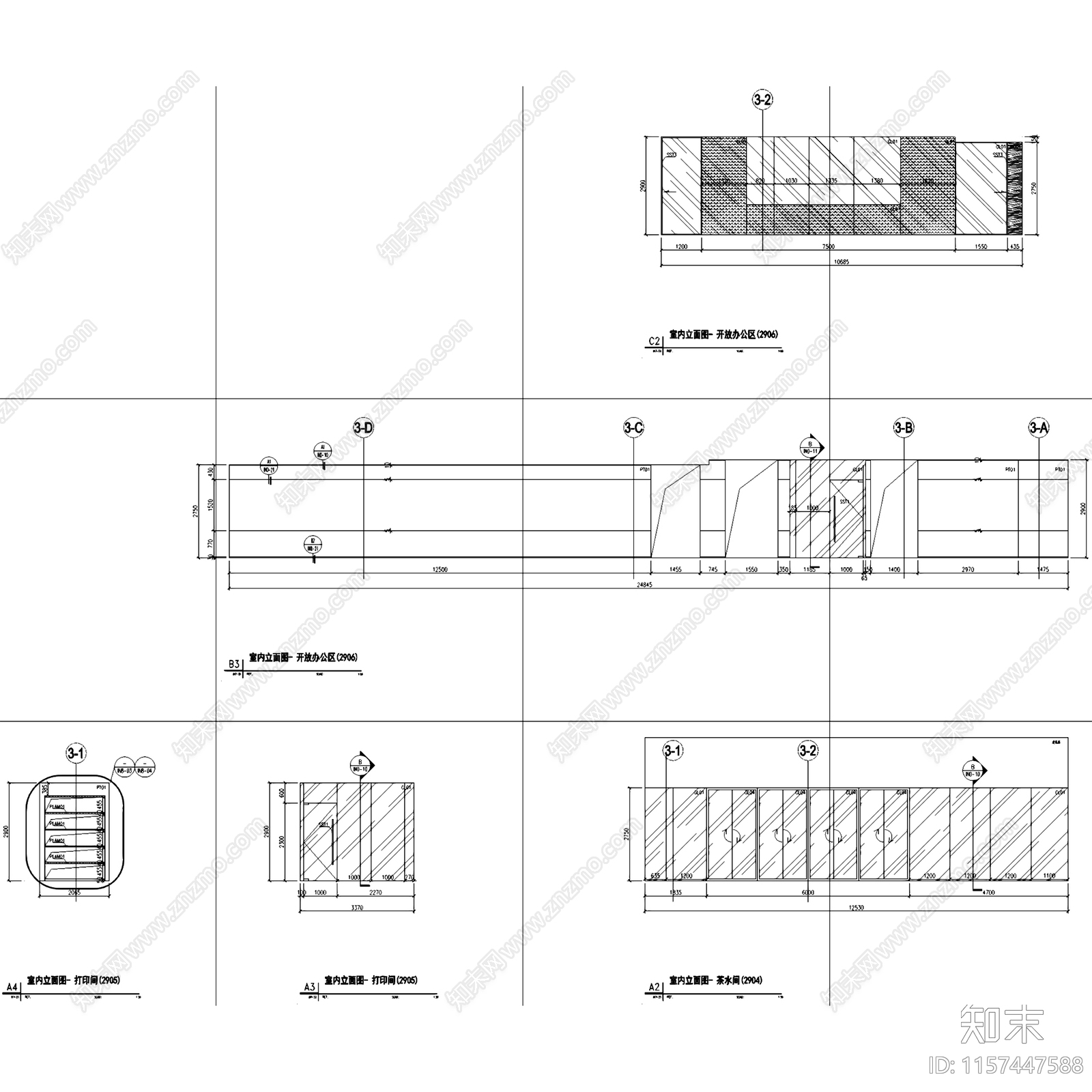 现代简约合肥置地广场C座29层样板房办公室室内工装cad施工图下载【ID:1157447588】