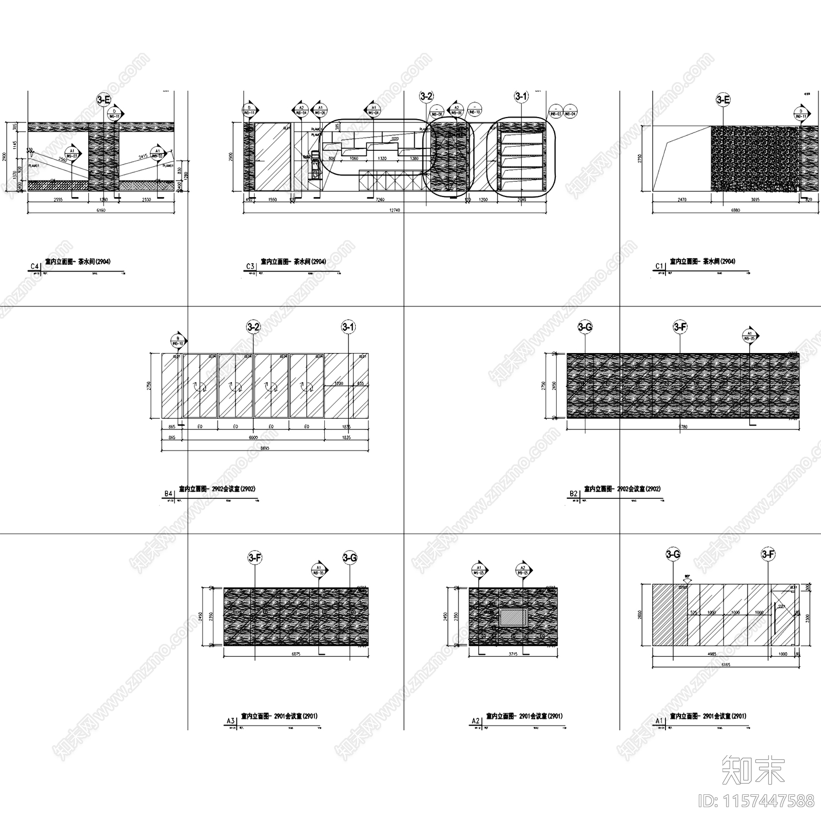 现代简约合肥置地广场C座29层样板房办公室室内工装cad施工图下载【ID:1157447588】