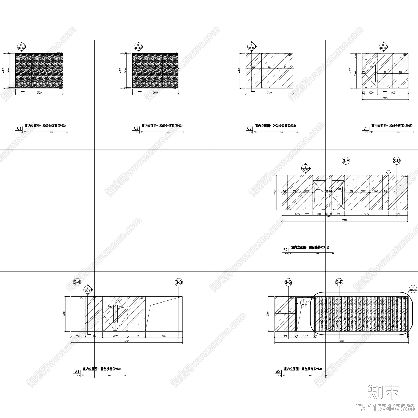 现代简约合肥置地广场C座29层样板房办公室室内工装cad施工图下载【ID:1157447588】